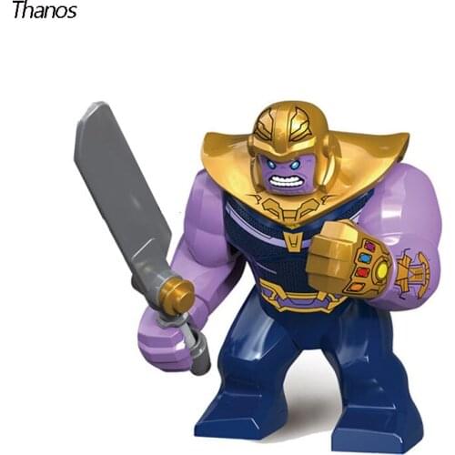 Superhero Figure Iron Man Panther Red Hulk Big Size Crocodile Thanos Hulk Building Blocks Children Assembled Educational Toys