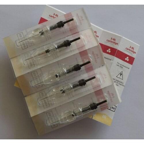 Tattoo needle 10pcs RL Needle Disposable Sterilized Tattoo Permanent Makeup Pen Machine Flat Needles Tips Supply for Eyebrow lip