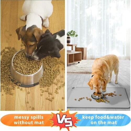 Quality Waterproof Non-slip Pet Mat for cat Color Silicone Pet Food Mat Pet Bowl Drinking Water Pad Dog Feeding Mat Easy Clean