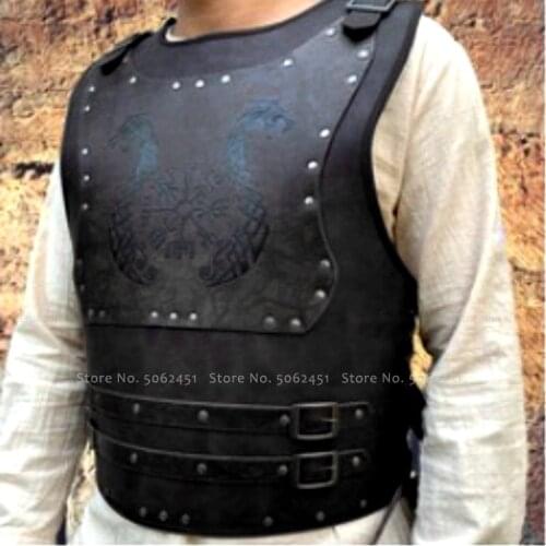 Halloween Carnival Cosplay Costume Men Medieval Retro Vest Saxon Soldier Knight Military Protective Gear Pirate Warrior Armor