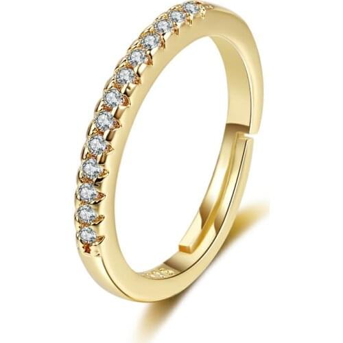 Trendy Women Ring 925 Silver Jewelry Accessories with Cubic Zirconia Gemstones Open Finger Rings for Wedding Party Gift Ornament