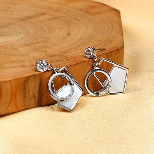 LADYCHIC New Elegant Shiny Cubic Zircon Dangle Earrings for Women Girl Wedding Party Korean Temperament Jewelry Wholesale LE1393