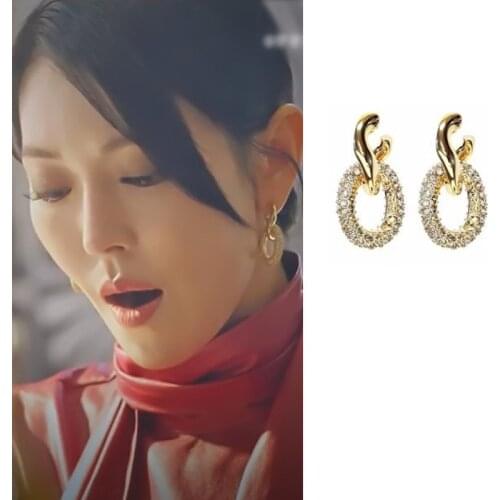 Fashion new Lee Ji-ah elegant high quality Earrings Korean for women gilrs Drama Penthouse Kim So-yeon style Sweet girl Earrings