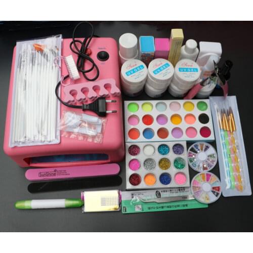 Set for nail Pro 36W UV Dryer Lamp Curing Files Sanding False Nail Art Tips Gel Tools DIY Set MS-116