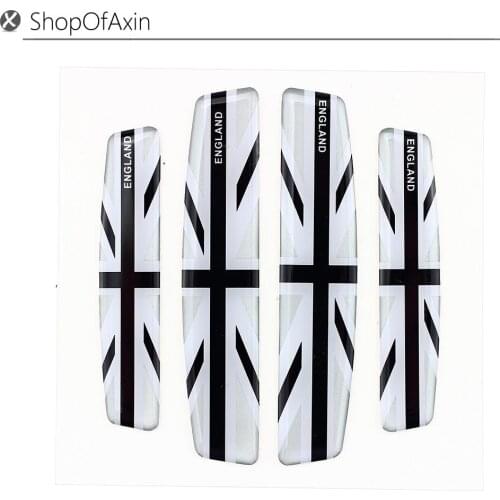 Anti-Rub Exterior Car Side Door Edge Protection Trim Sticker 4pcs Universal Blackandwhite Union Jack UK for Mini Cooper