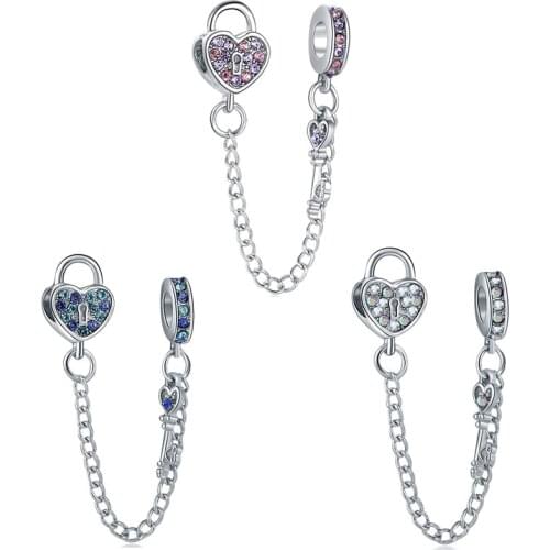 New Fashion Hot Sale Charm Original Diamond Love Lock Bracelet Beads Suitable for Original Pandora Ladies Bracelet Jewelry Gift