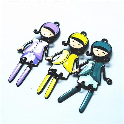 Wholesale price 13 pcs/lot charms metal pendant girl pendant new products diy pendant size 55x25mm mix colors