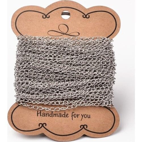 10m 4x3x0.5mm Soldered 304 Stainless Steel Curb Chains Twisted Chains for Jewelry Making DIY Bracelet Necklace Finding