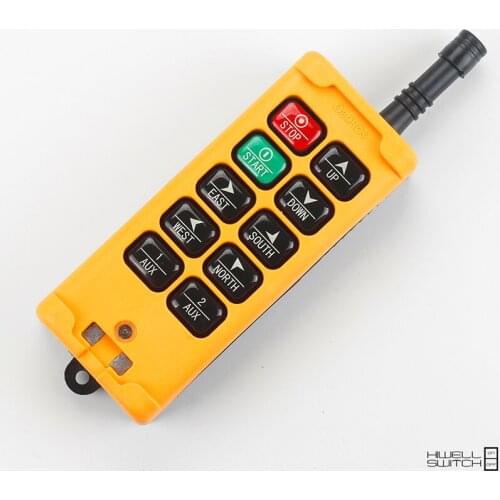 Industrial remote control,10 button, yellow 12V, 24V, 48V, 110V, 220V