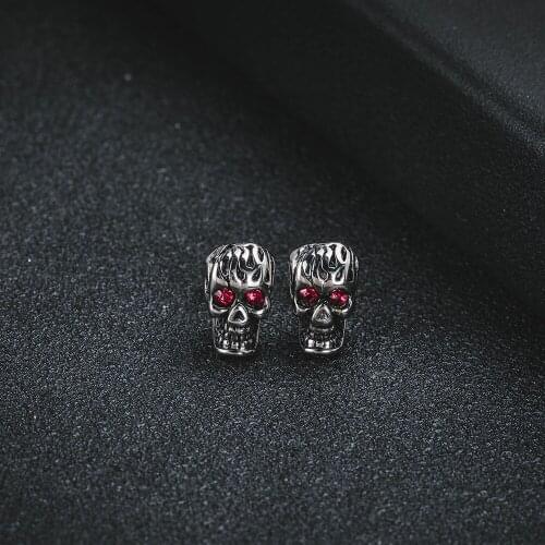 Punck Titanium Steel Retro Earrings Hip Hop Rock Personality Skull Earrings Men Women Fashion Halloween Party Earrings Jewelry