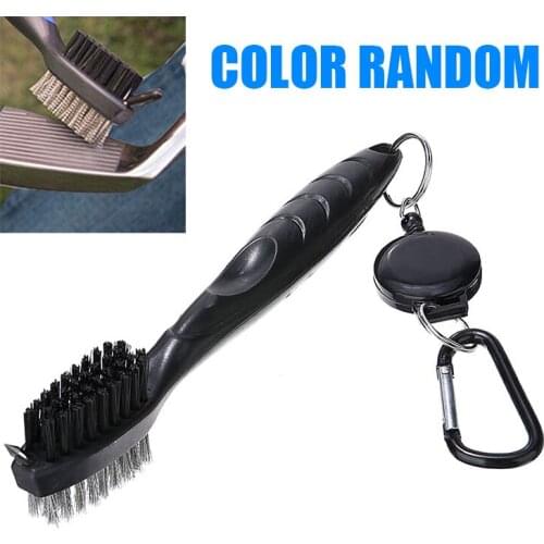 Golf Club Brush Golf Groove Cleaning Brush 2 Sided Golf Clearning Tool Metal Nylon Golf Club Brush Groove Ball Cleaner Kit New
