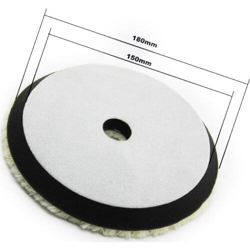 1pc 7" 7inch 180mm Twisted Wool Polishing Buffing Pads Car Polish Pad Hoop Loop Backing for Glass Cleaning