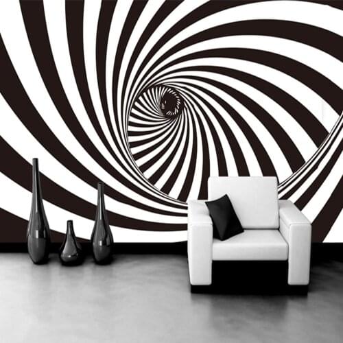Modern Strip 3D Stereo Rotation Damp Photo Wallpaper Office Living Room Sofa Wall Home Decor 3D Room Decor Non-woven Wall Paper