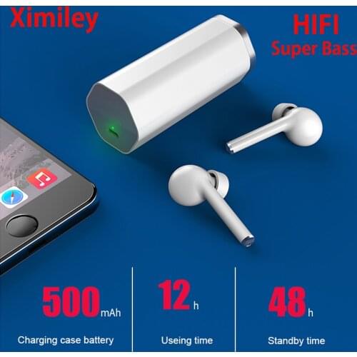 Ximiley T50 TWS Ture Wireless Bluetooth Earphones HIFI Stereo Super bass Headphones Noise Cancelling Gaming Headset HD MIC