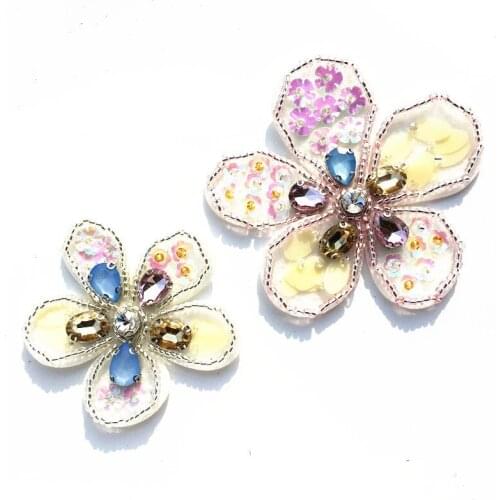 High Quality Handmade Flower DIY Material Jelly System Flower Cloth Beaded Decorative Clothing Accessories