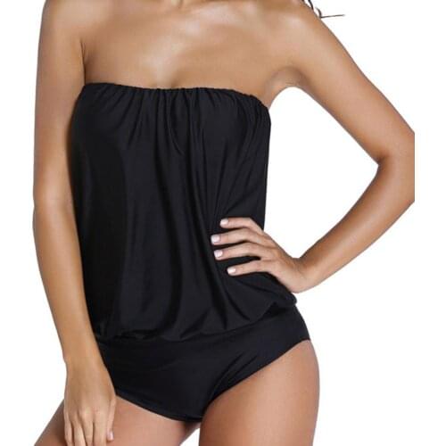 Womens Jumpsuit Plus Size Women Solid Color Backless Strapless Beach One Piece Swimsuit Swimwear Comfortable Beachwear for Beac