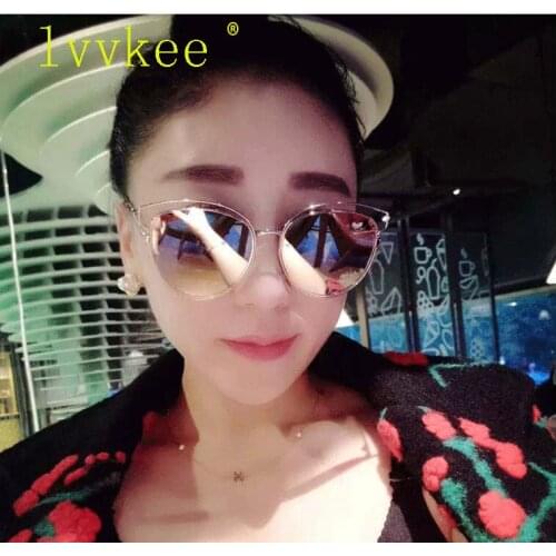 2019 classics fashion vintage Square Cat eye d Sunglasses women men brand designer uv400 Sun Glasses Rose gold cool or Mirror