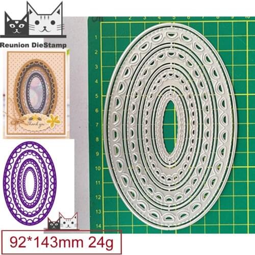 2021 New Metal Dies Ellipse Oval Border Frame Metal Cutting Dies DIY Scrapbooking Steel Craft Die Cut Embossing Paper Cards