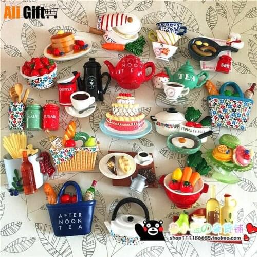3D Resin Simulation Food Fridge 3D Magnet Afternoon Tea Souvenir Kitchen Tool Fridge Decoration Message Post Sticker