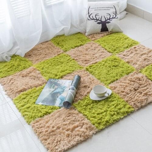 4/6/10 Super Plush Carpet for Bedroom DIY Color Stitching Floor Crawling Mat Foam Fluff Mats Stitching Tatami Household Carpet