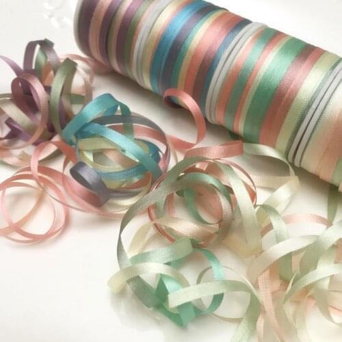 4mm,variegated color 100% real pure silk thin taffeta silk ribbons for embroidery handcraft project,gift packing,high quality
