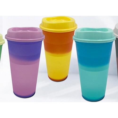 500ml Water Bottle Large-capacity Creative PP Color-changing Coffee Juice Cup for Daily Used Drinking Cup Water Bottle NEW