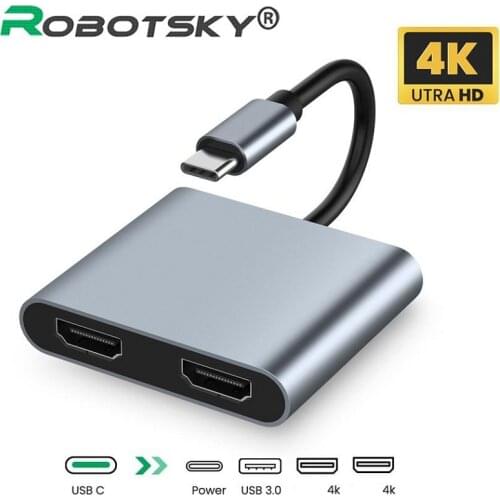 USB C 3.0 Hub Adapter USB Type C To 4K HDMI-compatible Audio Video Converter PD 60W Fast charger For Macbook Pro Samsung Huawei