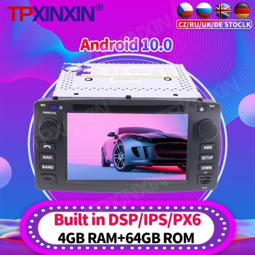 Android 10 PX6 Car Radio For Toyota corolla 2001 2002-2006 Multimedia Video Recoder Player Navigation GPS Accessories Auto 2din