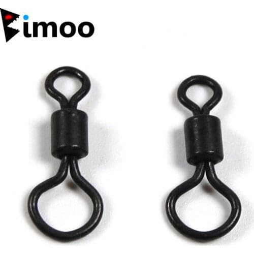 Bimoo 50 PCS/Pack Carp Fishing HC Swivel Dull No Reflective Matt Black Big Eye Carping Terminal Tackle for Helicopter Rig