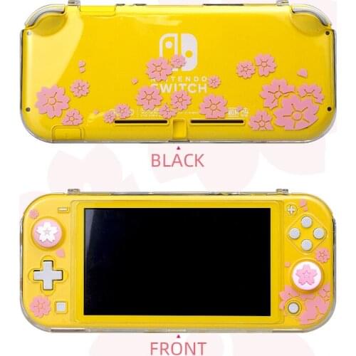 DATA FROG Non-Slip Transparent Hard Case for Switch Lite Game Console Accessories for Nintendo Switch Lite Cherry Blossom Shell