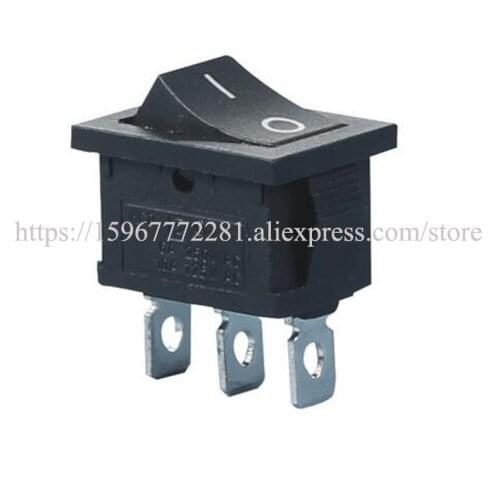 SPDT ON-ON Rocker Switch 19*13MM 3 Pins Single Pole AC10A 125V 6A 250V T85 2 Position With Solder Terminal KCD1-1-102