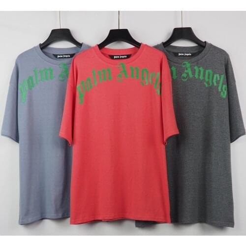Palm Angels 22SS letter printing couple street hip-hop popular simple wild men and women short-sleeved T-shirt Boyfriend gift