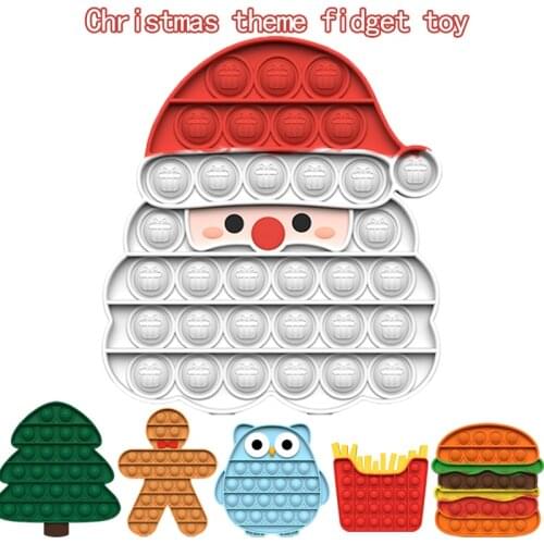 Rainbow Push Pop It Fidget Toy Anxiety Relieve Stress Bubble Sensory Autism Stress Reliever