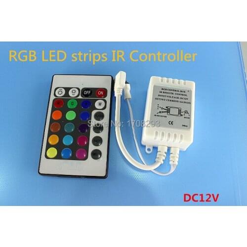 Wholesale 10pcs/lot DC12V 24 Key IR Remote Controller For RGB 3528 2835 5050 5630 5730 LED Light Strip
