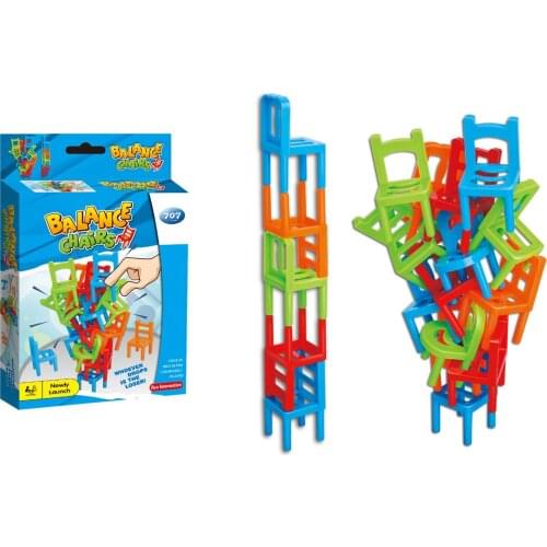Mini Chair Balance Blocks Toy Plastic Assembly Blocks Stacking Chairs Kids Educational Toy Plastic Balance Chairs Stacking Toys
