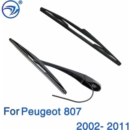 Wiper 14" Rear Wiper Blade & Arm Set Kit For Peugeot 807 2002- 2011 2012 2013 2014 MK2 Windshield Windscreen Rear Window