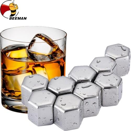 2021 Stainless Steel Ice Cubes, Reusable Chilling Stones for Whiskey Wine, Keep Your Drink Cold Longer wine glass wine rack