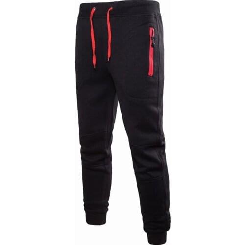HOT2018 Outdoor spring autumn Zipper pocket Sport joggers Running hip hop harem sweatpants men elactic waist Drawstring trousers