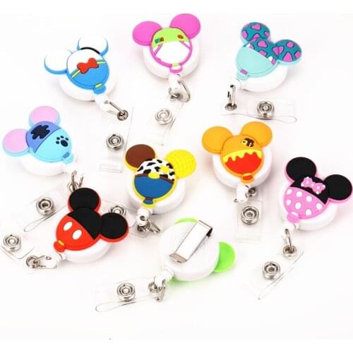 2021 Hot Sales 1 Piece Top Quality Cute Students ID Card Holder Anime Keychains Lanyard Silicone Cartoon Nurse Badge Holder Reel