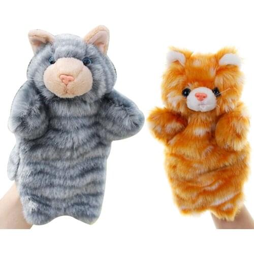 Lovely Cats Animal Doll Plush Soft Hand Puppet Role Play Interactive Kids Toy New