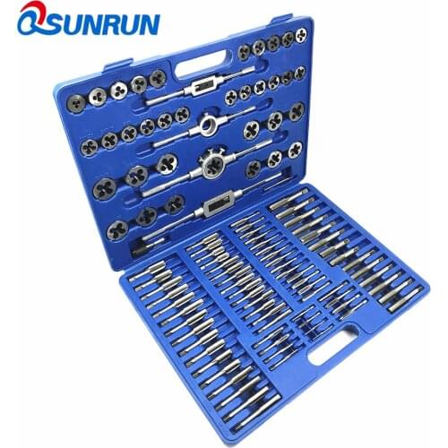 110PCS/Set Tap & Die Toolkit M3-M12 M6-M20 Screw Thread Metric Wrench,Taper Taps, Plug Taps, T-Type Tap with Wrench Handle