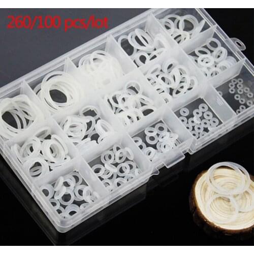 260PCS/SET 2MM Wire Diameter O Ring Seal Kit, 100PCS/SET 3MM Wire Diameter White Silicone O Ring Gasket O-Rings Set