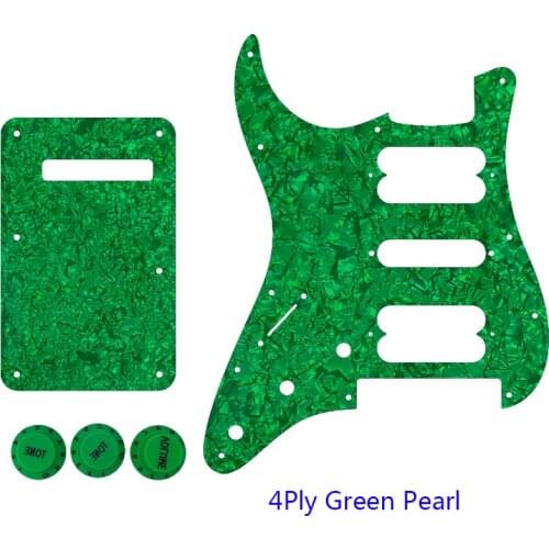 Guitar Pickguard And 11 Screws For Left Handed Fender Strat Floyd Rose Bridge Cut With HSH Pickups & Back Plate & Control Knob