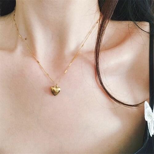 New Arrival Necklaces Fashion Women Pendant Necklaces Trendy Link Chain Metal Heart All Compatible Part Simple Elegant Jewelry