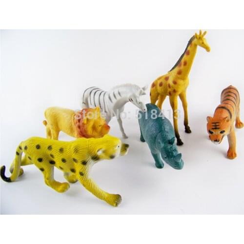 Authentic Wild Animal Model 6 A Bag Of Realistic Simulation Plastic Tiger Cheetah Selling Childrens Toys Unisex Animals 2021
