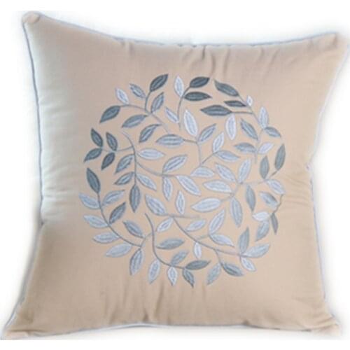 1pc Luxury Cotton 3D Embroidered Throw Cushion Cover Without Core Square Nordic Style Sofa Decoration Cushion For Living Room