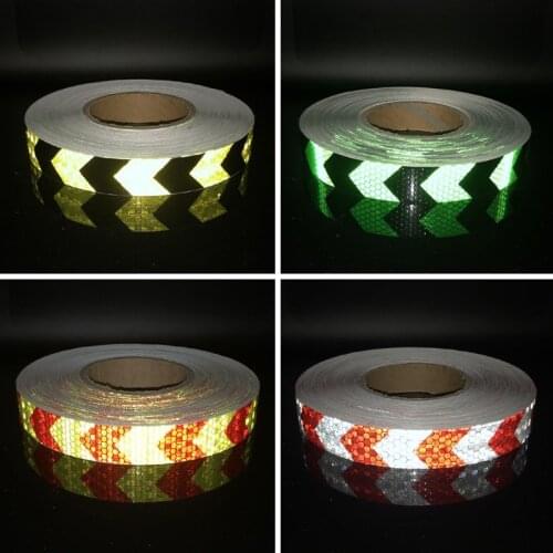 25mmx25m Color Arrow Self-Adhesive Reflective Warning Tape for Body Signs