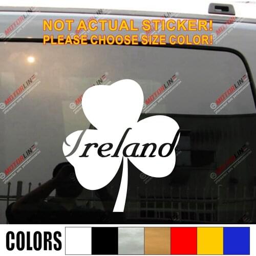 Shamrock Clover Decal Sticker Love Ireland Irish Car Vinyl no background pick color and size