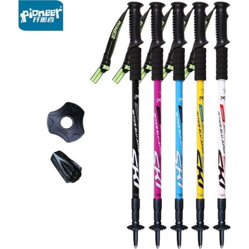 Walking Stick Aluminum alloy with Damping 3 Section 135cm internal lock Mountain-climbing Crutch Outdoor Hiking Walking