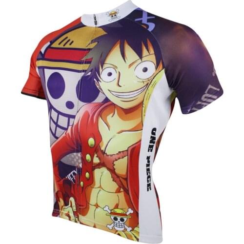 One Piece Luffy Cycling Jerseys Cool Cartoon Bike jerseys for boys Short Sleeve Cycling Clothes with xxxl size